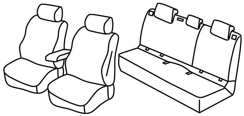 Set coprisedili Superior - Grigio/Nero - su misura per Seat Leon 5p (01/13>05/20) FR