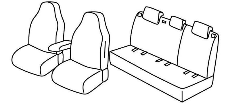 Set coprisedili Superior - Nero/Blu - su misura per Skoda Fabia 5p (02/15>08/21) Ambition Plus