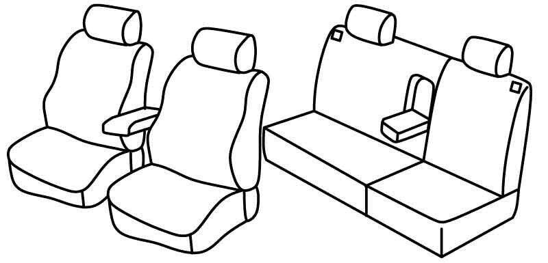 Set coprisedili Superior - Grigio/Nero - su misura per Skoda Octavia 5p (09/04>01/09)