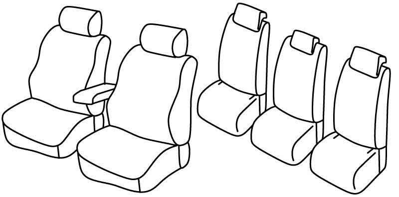 Set coprisedili Superior - Nero/Rosso - su misura per Skoda Roomster (09/06>10/15) Style, Scout