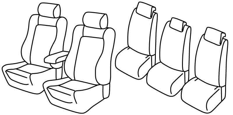 Set coprisedili Superior - Nero/Rosso - su misura per Skoda Roomster (09/06>10/15) Sport
