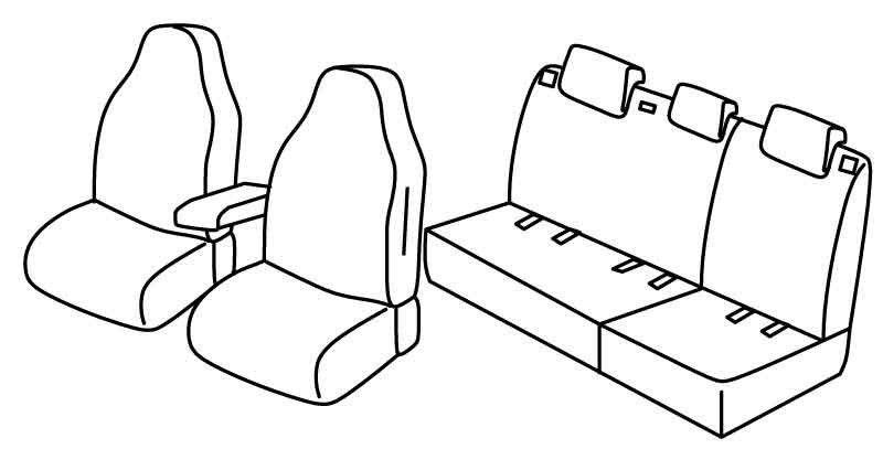 Set coprisedili Superior - Nero/Grigio - su misura per Skoda Fabia Wagon (04/15>) Ambition Plus