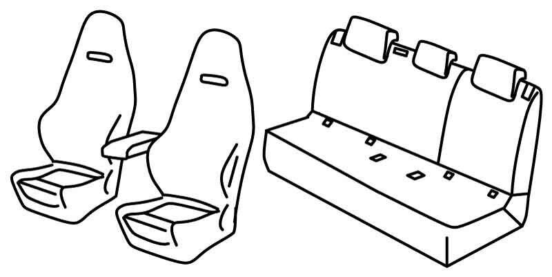 Set coprisedili Superior - Nero/Rosso - su misura per Skoda Scala 5p (06/19>)