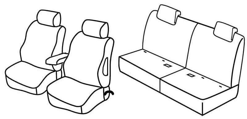 Set coprisedili Superior - Nero/Rosso - su misura per Suzuki Grand Vitara 3p (10/05>03/15) dal 2009