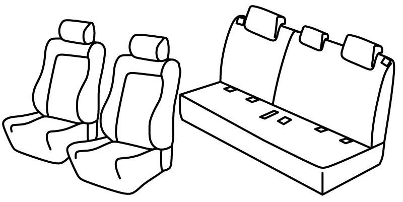 Set coprisedili Superior - Nero/Blu - su misura per Suzuki Vitara 5p (04/15>) Elegance