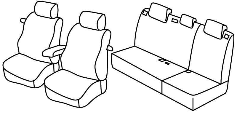Set coprisedili Superior - Grigio/Nero - su misura per Toyota Auris 3p (04/07>11/12)