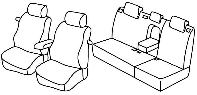 Set coprisedili Superior - Nero/Grigio - su misura per Toyota Auris 3p (04/07>11/12)