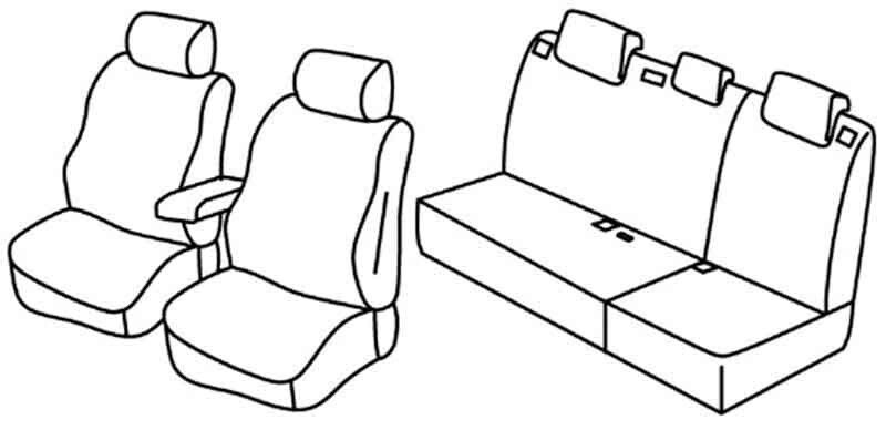 Set coprisedili Superior - Grigio/Nero - su misura per Toyota Auris 5p (04/07>11/12)