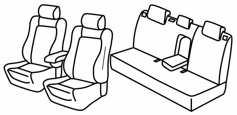 Set coprisedili Superior - Nero/Blu - su misura per Toyota Auris 5p (12/12>03/19) Skyview, Hybrid - Toyota Auris Touring Sports (10/13>05/15)