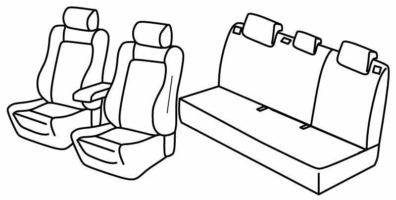 Set coprisedili Superior - Nero/Rosso - su misura per Toyota Auris 5p (12/12>05/15)