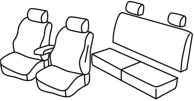 Set coprisedili Superior - Nero/Grigio - su misura per Toyota Hilux Pick-Up (06/16>09/20)