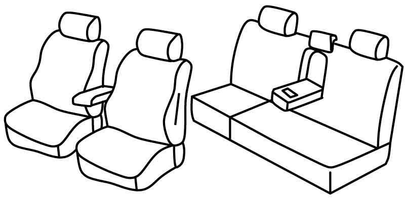 Set coprisedili Superior - Nero/Rosso - su misura per Toyota Hilux Pick-Up (06/16>09/20)