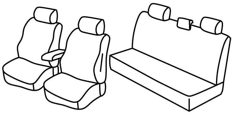 Set coprisedili Superior - Beige - su misura per Toyota Hilux Pick-Up (06/16>09/20)