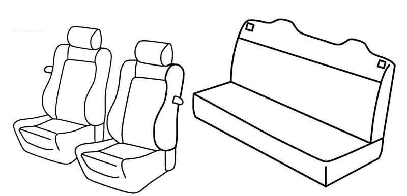Set coprisedili Superior - Nero/Rosso - su misura per Volkswagen Golf IV Cabrio (10/97>10/03) fino al 2009