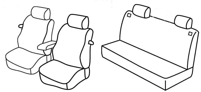 Set coprisedili Superior - Nero/Blu - su misura per Volkswagen Golf IV 3p (10/97>10/03) fino al 1999