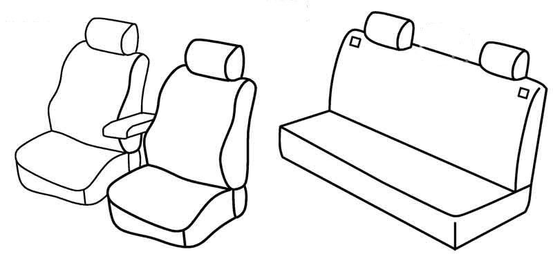 Set coprisedili Superior - Nero/Blu - su misura per Volkswagen Golf IV 5p (10/97>10/03) fino al 1999