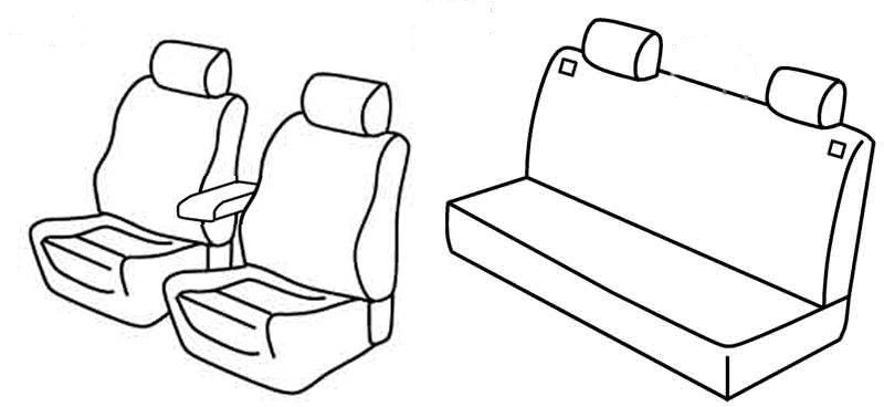 Set coprisedili Superior - Nero/Blu - su misura per Volkswagen Golf IV 5p (10/97>10/03) fino al 1999