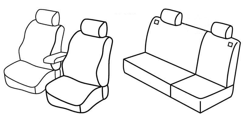 Set coprisedili Superior - Nero/Blu - su misura per Volkswagen Golf IV 5p (10/97>10/03) fino al 1999