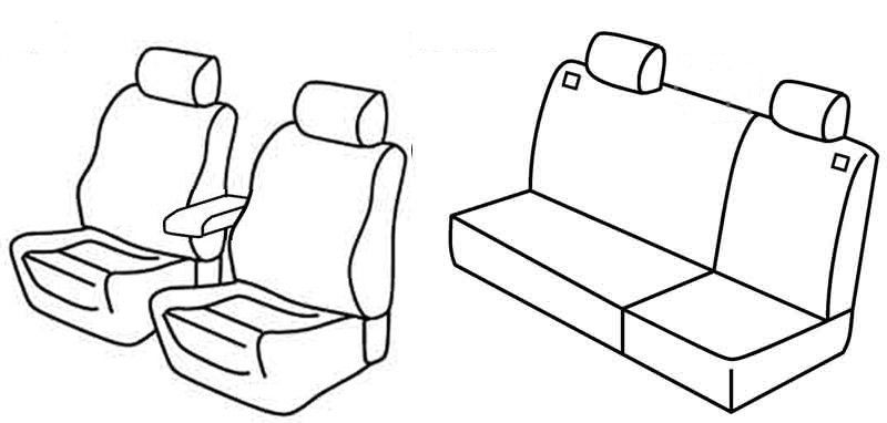 Set coprisedili Superior - Nero/Blu - su misura per Volkswagen Golf IV 5p (10/97>10/03) fino al 1999