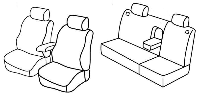 Set coprisedili Superior - Nero/Blu - su misura per Volkswagen Golf IV 5p (10/97>10/03) fino al 1999