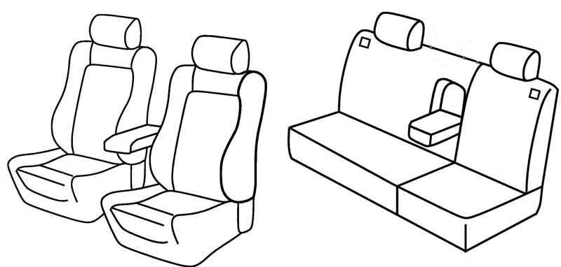 Set coprisedili Superior - Nero/Blu - su misura per Volkswagen Golf IV 5p (10/97>10/03) fino al 1999