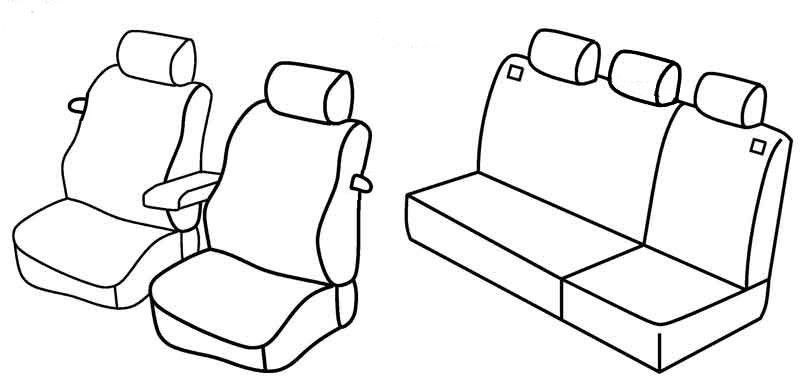 Set coprisedili Superior - Nero/Blu - su misura per Volkswagen Golf IV 3p (10/97>10/03) dal 2000