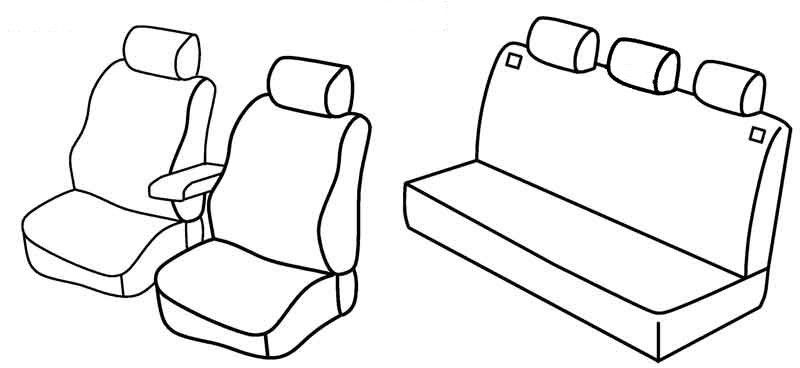 Set coprisedili Superior - Nero/Blu - su misura per Volkswagen Golf IV 5p (10/97>10/03) dal 2000