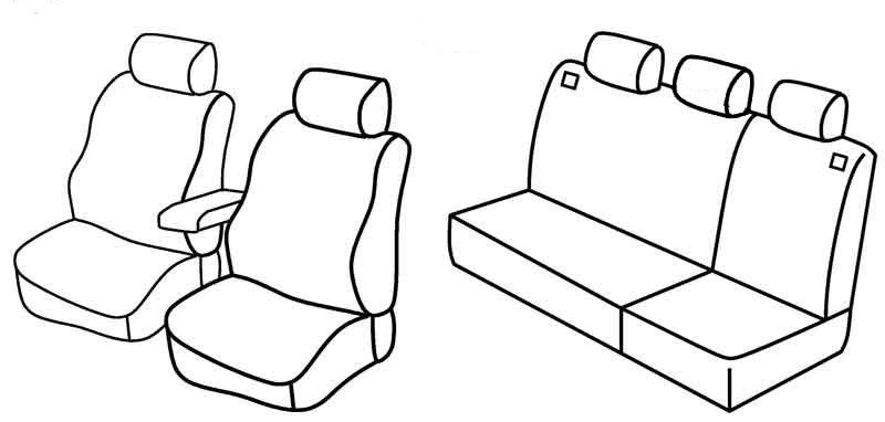 Set coprisedili Superior - Nero/Blu - su misura per Volkswagen Golf IV 5p (10/97>10/03) dal 2000