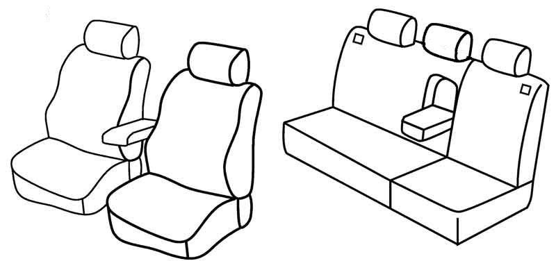 Set coprisedili Superior - Nero/Blu - su misura per Volkswagen Golf IV 5p (10/97>10/03) dal 2000
