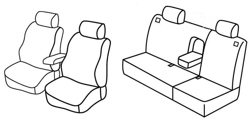 Set coprisedili Superior - Grigio/Nero - su misura per Volkswagen Golf IV Variant (04/99>05/06) fino al 1999