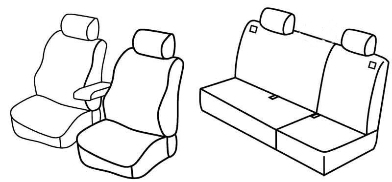 Set coprisedili Superior - Grigio/Nero - su misura per Volkswagen Golf IV Variant (04/99>05/06) fino al 1999