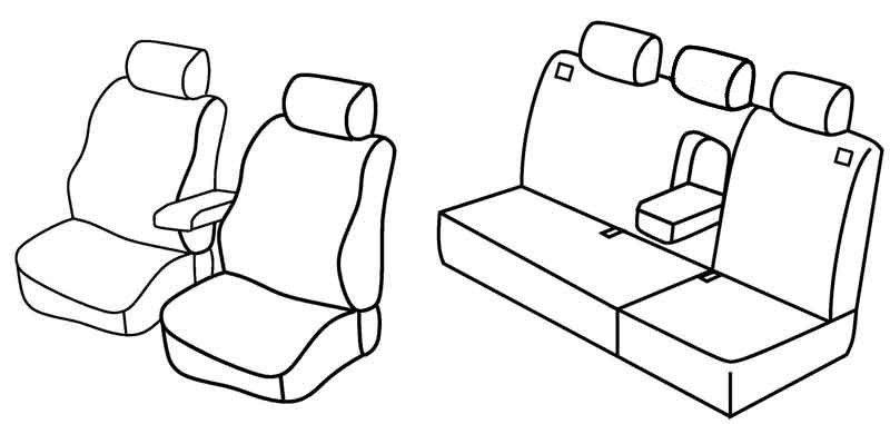 Set coprisedili Superior - Grigio/Nero - su misura per Volkswagen Golf IV Variant (04/99>05/06) dal 2000