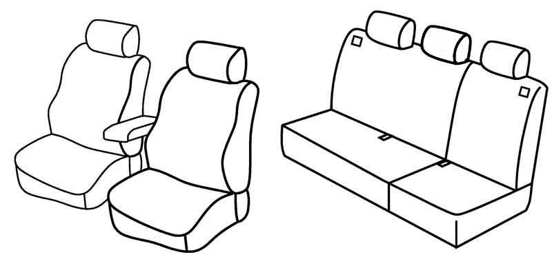 Set coprisedili Superior - Grigio/Nero - su misura per Volkswagen Golf IV Variant (04/99>05/06) dal 2000