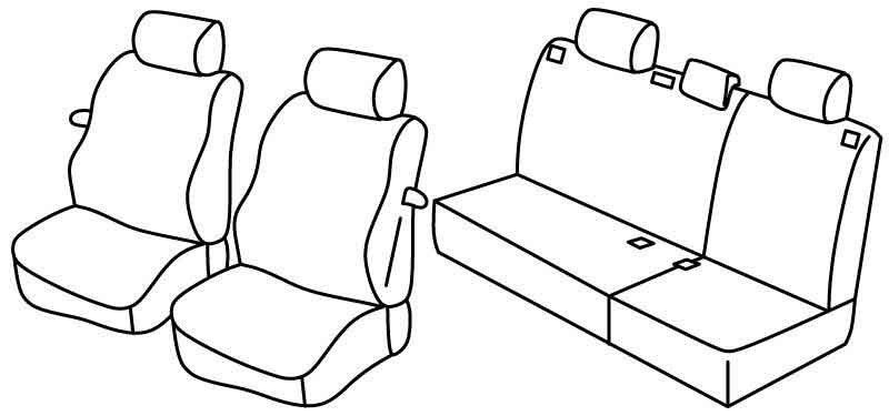 Set coprisedili Superior - Nero/Grigio - su misura per Volkswagen Polo 3p (11/01>08/09)