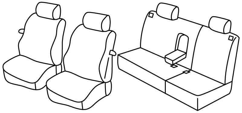 Set coprisedili Superior - Grigio/Nero - su misura per Volkswagen Polo 3p (11/01>08/09)