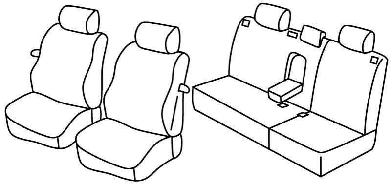Set coprisedili Superior - Nero/Blu - su misura per Volkswagen Polo 3p (11/01>08/09)