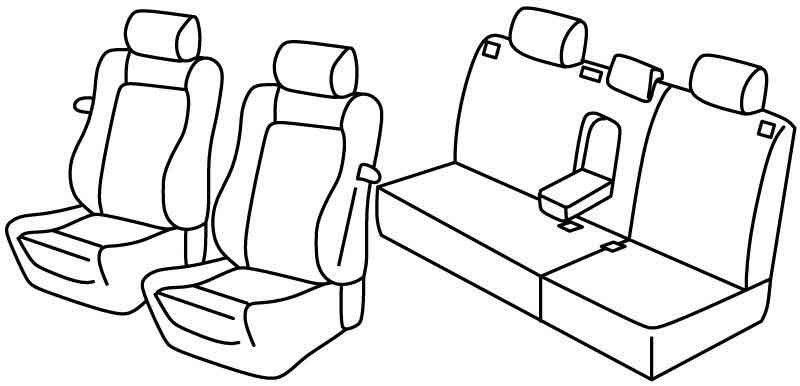 Set coprisedili Superior - Nero/Rosso - su misura per Volkswagen Polo 3p (11/01>08/09)