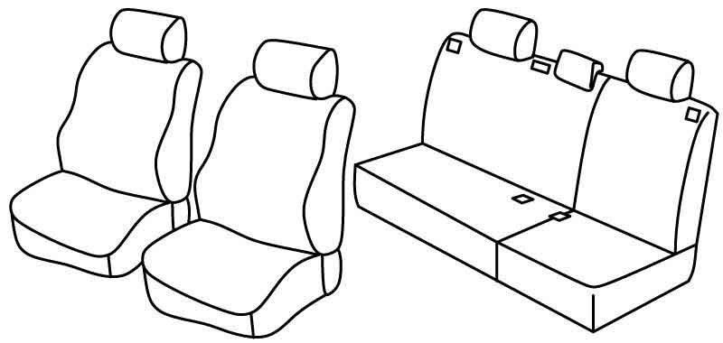 Set coprisedili Superior - Grigio/Nero - su misura per Volkswagen Polo 5p (11/01>08/09)