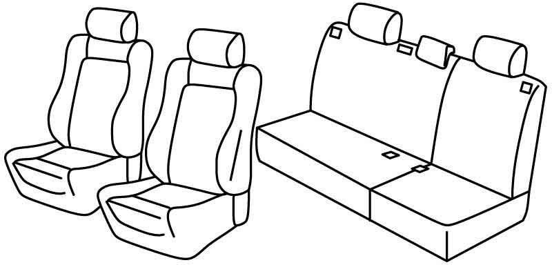 Set coprisedili Superior - Nero/Grigio - su misura per Volkswagen Polo 5p (11/01>08/09)