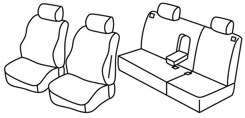 Set coprisedili Superior - Nero/Blu - su misura per Volkswagen Polo 5p (11/01>08/09)