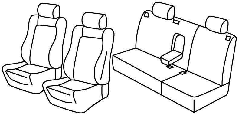 Set coprisedili Superior - Nero/Blu - su misura per Volkswagen Polo 5p (11/01>08/09)