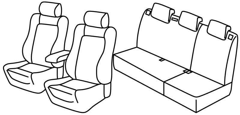 Set coprisedili Superior - Nero/Grigio - su misura per Volkswagen Polo 5p (09/09>04/14) Highline