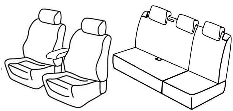 Set coprisedili Superior - Grigio/Nero - su misura per Volkswagen Polo 5p (09/09>04/14) Rabbit