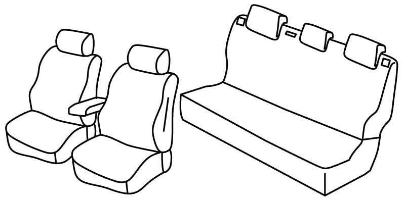 Set coprisedili Superior - Nero/Grigio - su misura per Volkswagen Polo 5p (09/09>09/17) Trendline, Family