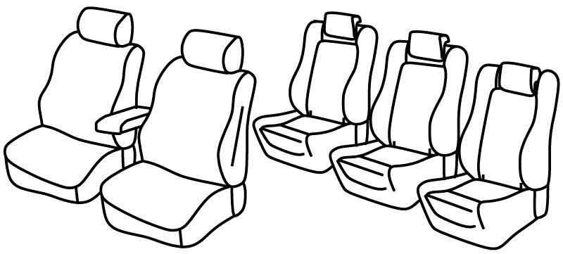 Set coprisedili Superior - Nero/Grigio - su misura per Volkswagen Sharan (10/10>07/20) Trendline