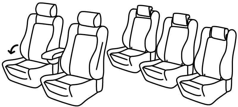 Set coprisedili Superior - Nocciola - su misura per Volkswagen Sharan (10/10>07/20) Comfortline / Highline