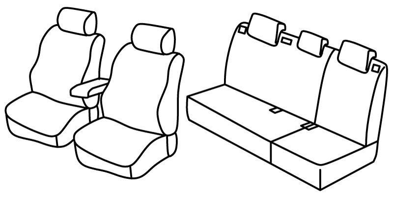 Set coprisedili Superior - Nero/Rosso - su misura per Volkswagen Polo 5p (05/14>09/17) Trendline, Family - Volkswagen Polo 5p (09/09>04/14) Trendline, Family