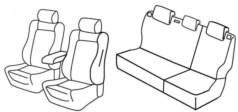 Set coprisedili Superior - Nero/Blu - su misura per Volkswagen Polo 5p (05/14>09/17) Lounge