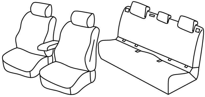 Set coprisedili Superior - Grigio/Nero - su misura per Volkswagen Polo 5p (10/17>) Trendline