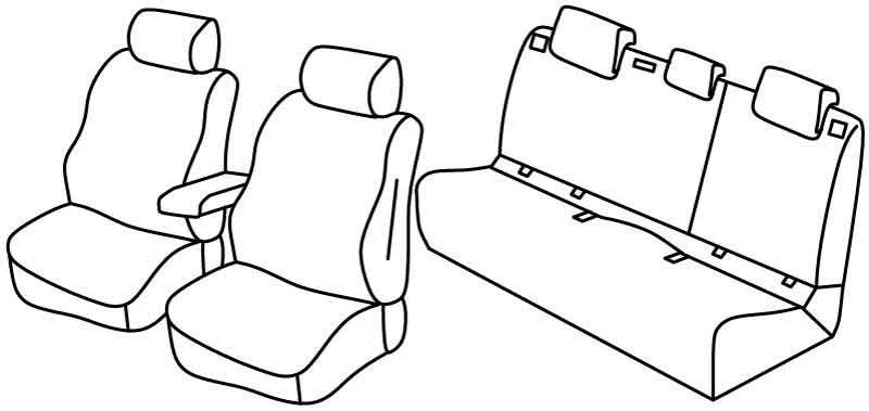 Set coprisedili Superior - Beige - su misura per Volkswagen Polo 5p (10/17>) Trendline, Family
